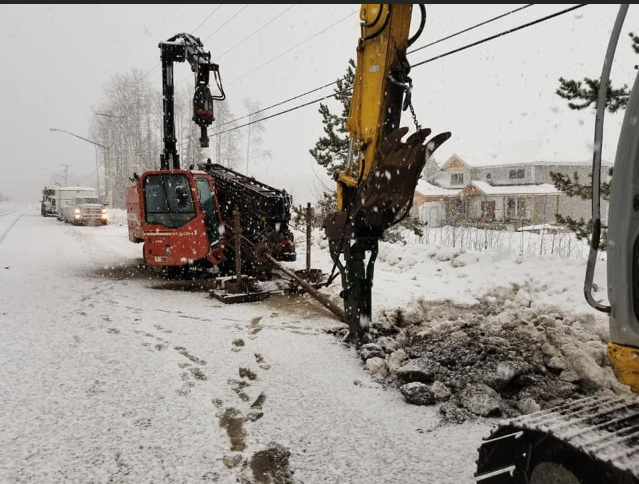 Directional drilling sanitary sewer line